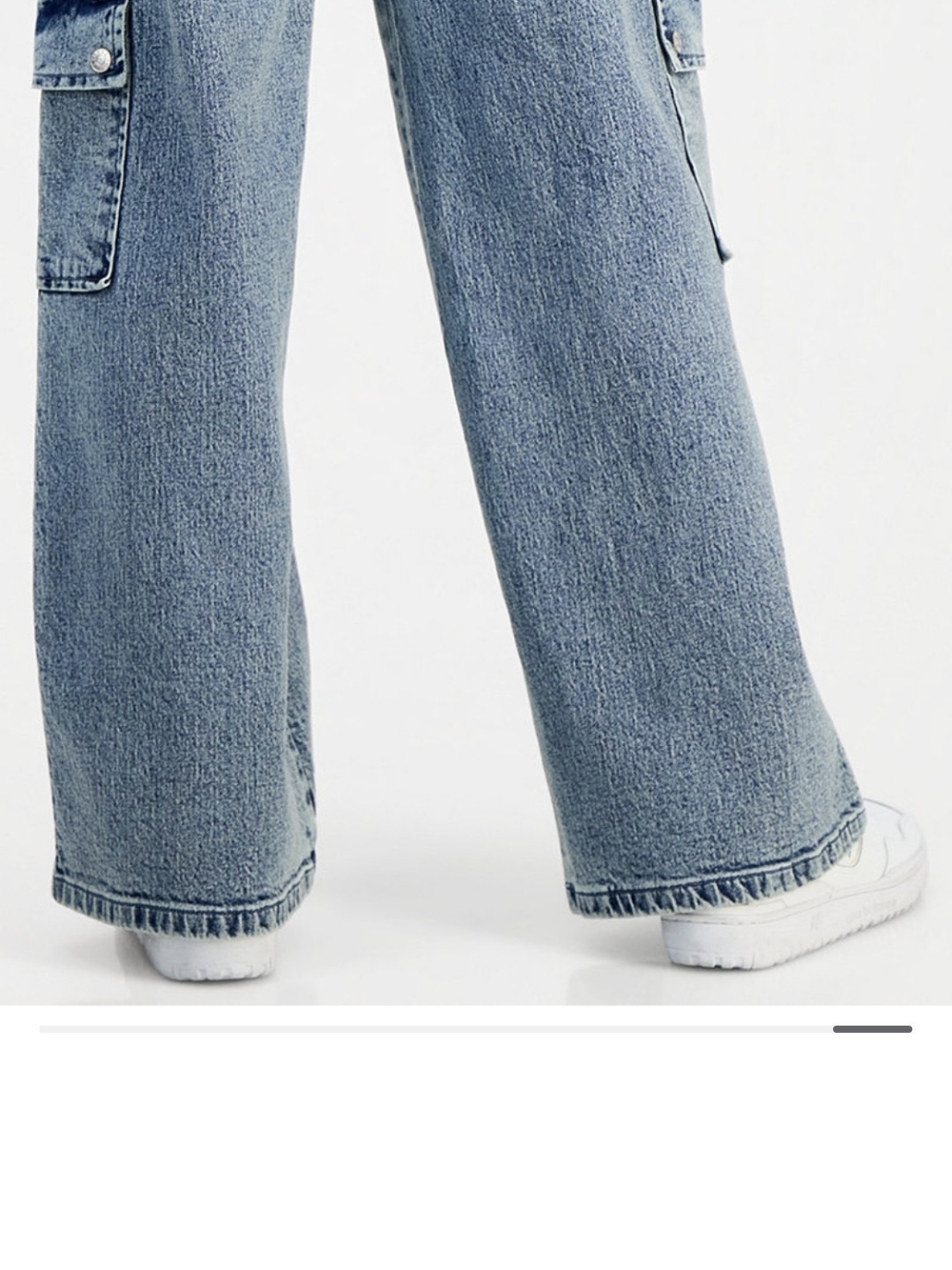 NWT Wide Leg Cargo Denim Jeans - Light Blue - Picture 11 of 11